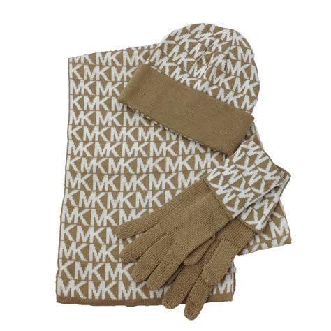 women's michael kors glove w mk logo brown|Michael Kors hats.